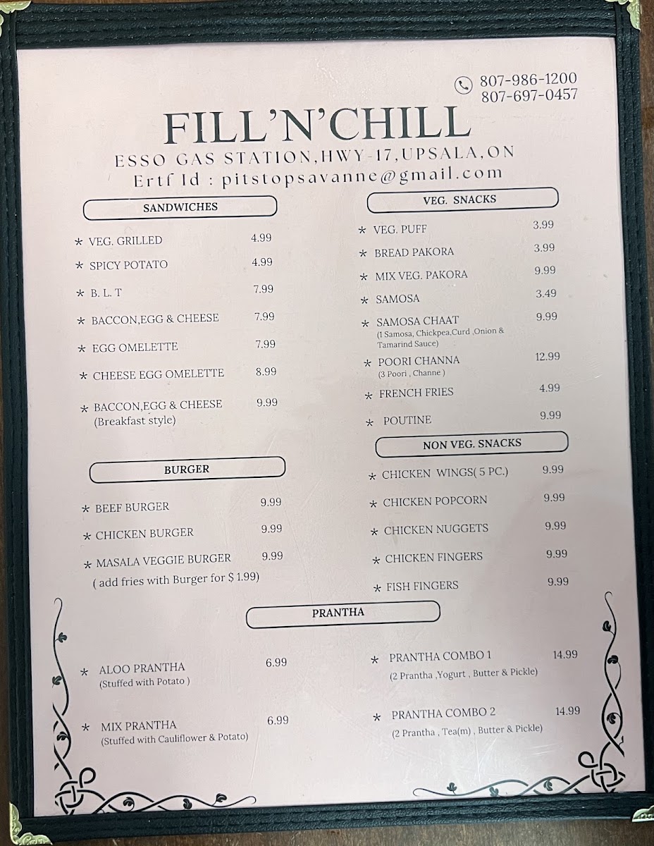 Fill 'N Chill Punjabi Restaurant Menu - Image 2