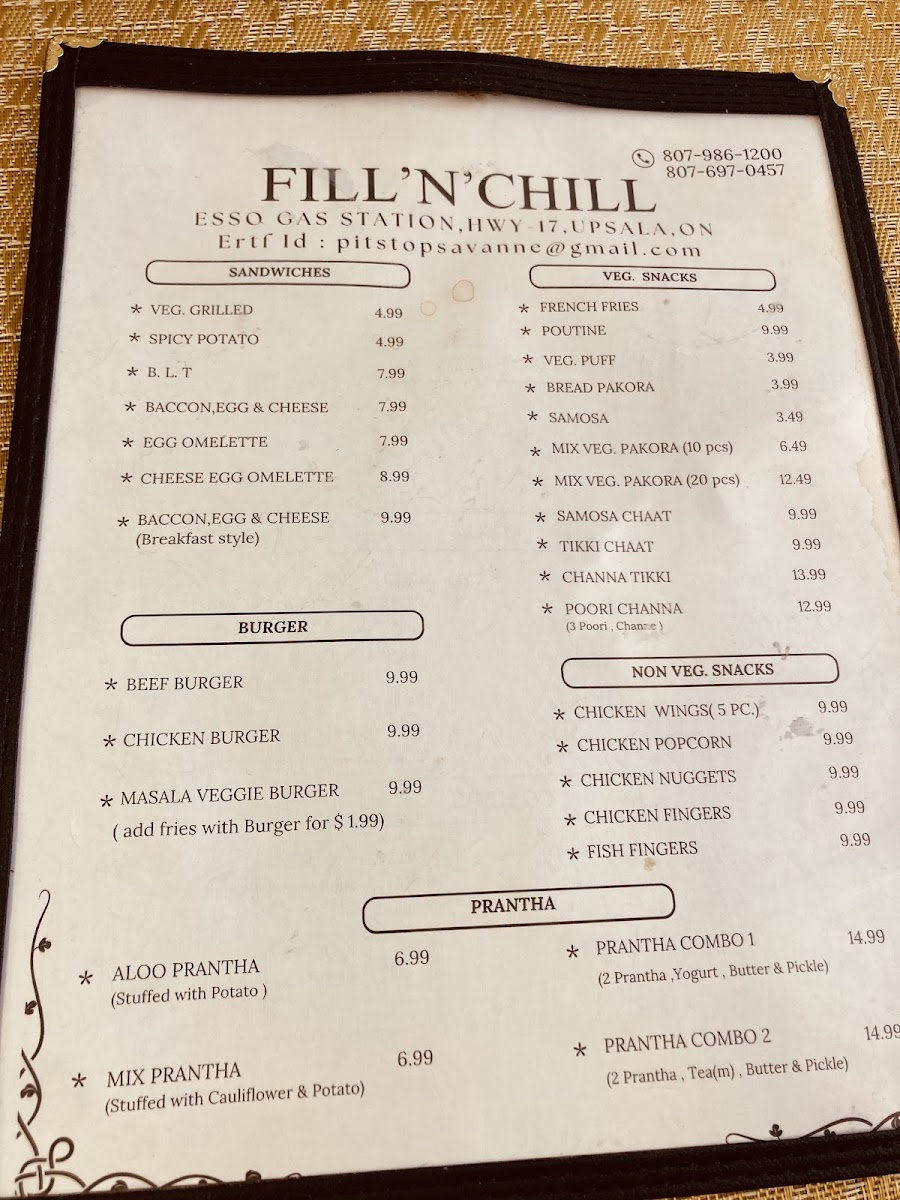 Fill 'N Chill Punjabi Restaurant Menu - Image 3